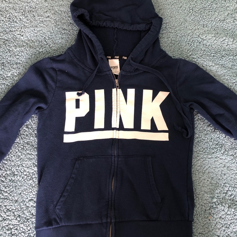PINK navy blue sweater